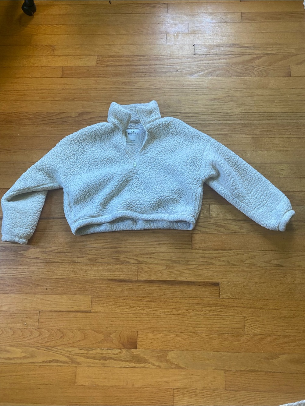 Cozy White Sherpa Quarter-Zip Pullover -